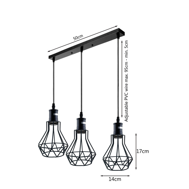 Hotevilla-Bacavi 3 - Light Black Kitchen Island Pendant