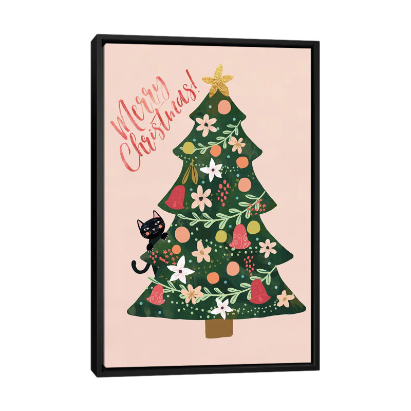 « xmas pin », impression sur toile tendue, H 26 po x l 18 po x P 1,5 po, Toile avec cadre noir, Pas de tapis