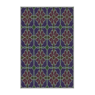 Tapis bleu foncé/vert à motif