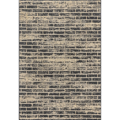 Tapis intérieur / extérieur gris anthracite / beige Calyb