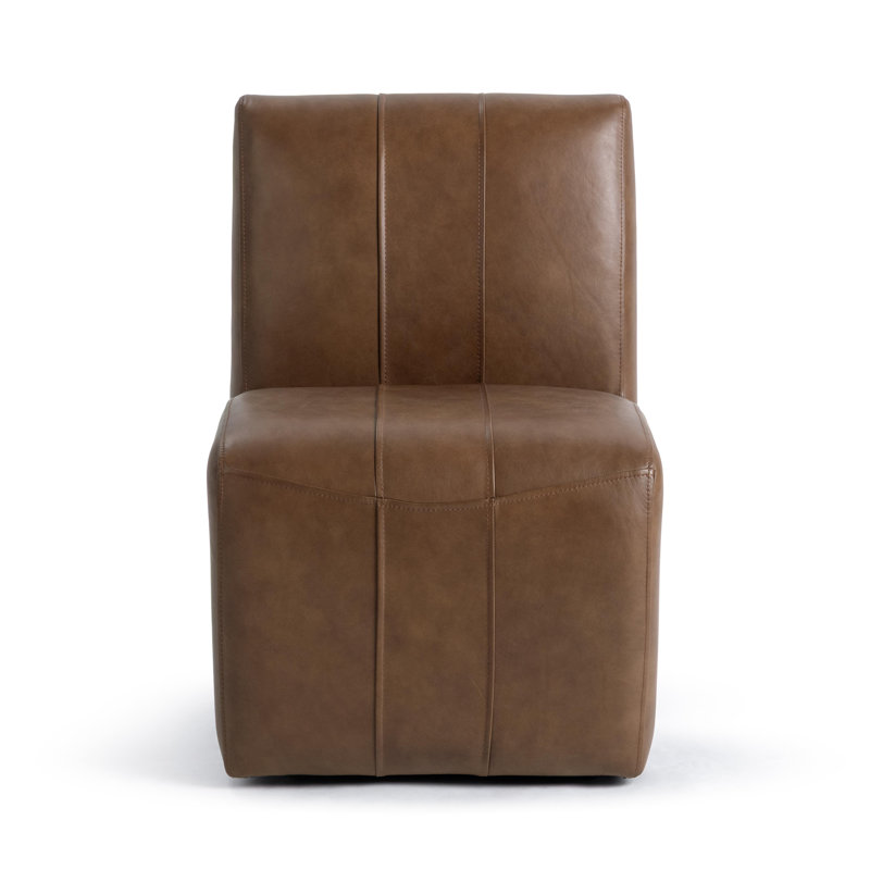 Chaise en cuir Carsen, Cacao riche