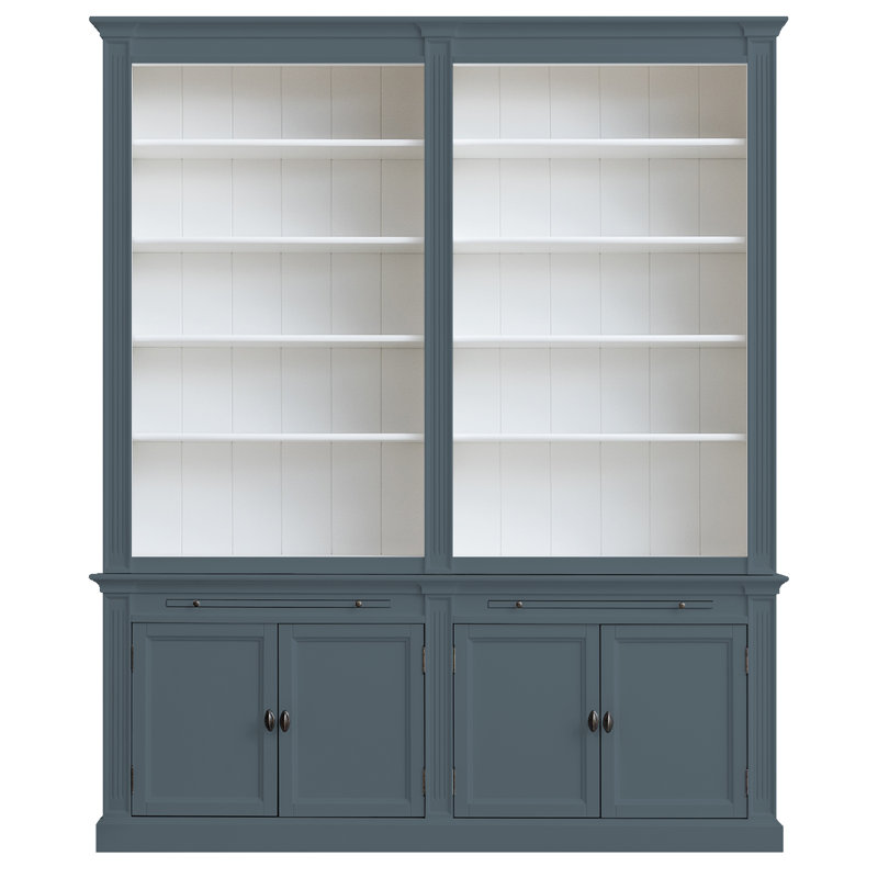 Bowland 240cm H x 200cm W Library Bookcase, Dark Grey/White