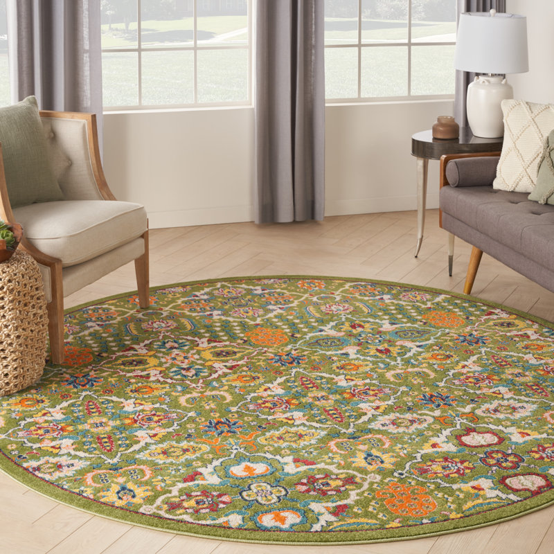 Weylyn Floral Indoor Rug, Round 7'10"
