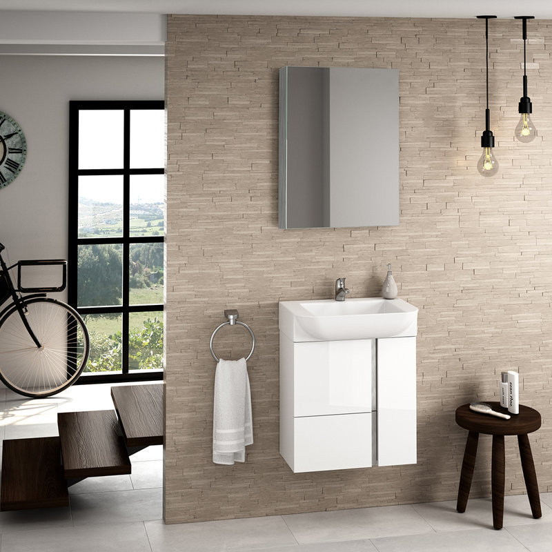 Camilia 21.7'' W Single Vanity, Glossy White