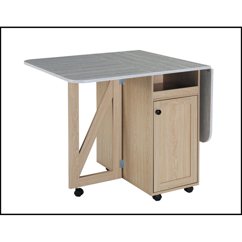 Robison pliable avec roulettes et rangement, Naturel