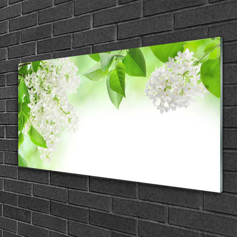 Glass Print Wall Art 100X50cm Image Printed On Glass Decorative Wall Picture Behind Toughened / Tempered Safety Real Glass For Kitchen & Living Room Theme: Petals Floral