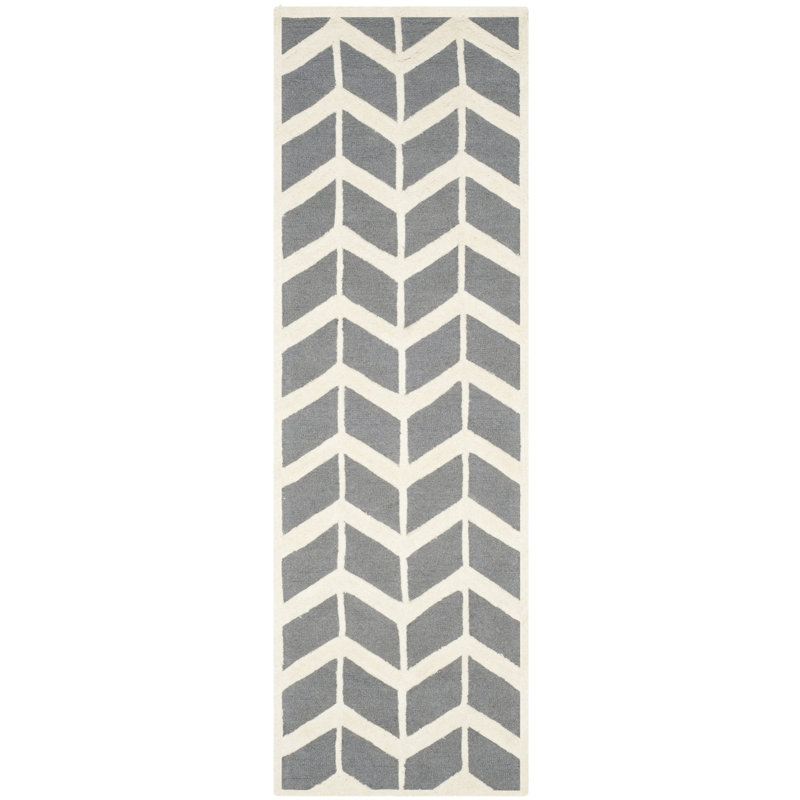 Ellicott Hand Tufted Wool Chevron Rug, Runner 2'6" x 8'