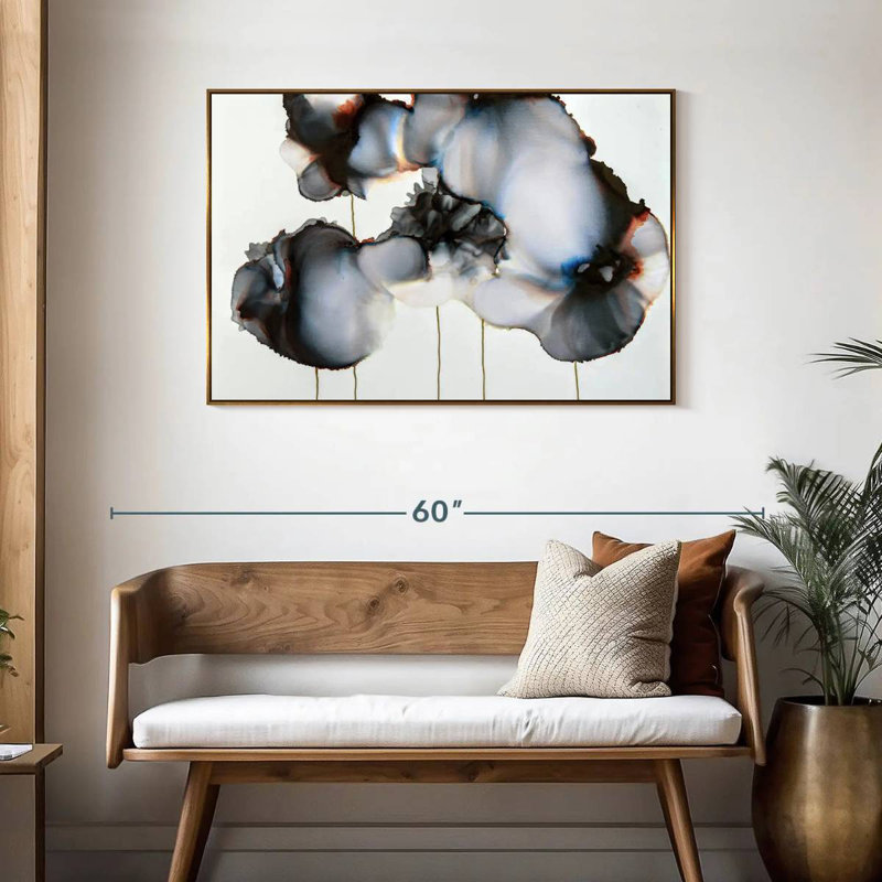 Sonnet noir I, Cadre flottant doré, 43 po x 29 po