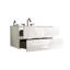 Meuble-lavabo moderne blanc brillant de 36 po - lavabo en céramique et 3 trous de robinet, rangement abondant, tiroirs silencieux pour une idée de décoration avec tiroirs spacieux, look