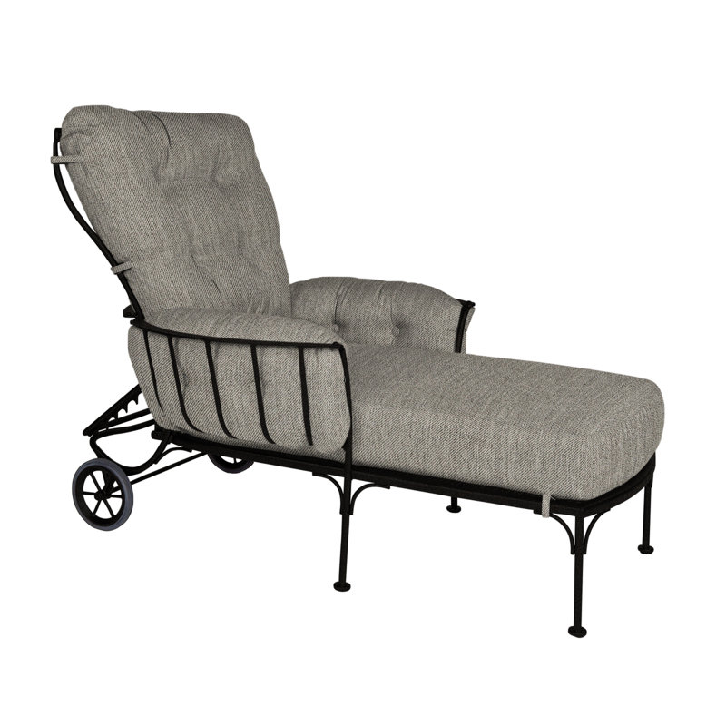 Monterra Outdoor Chaise Lounge, Carbon Black, Alcazar Redwood