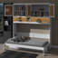 Lit escamotable compact avec unité de rangement, structure pliable avec éclairage et connecteurs USB-781473990