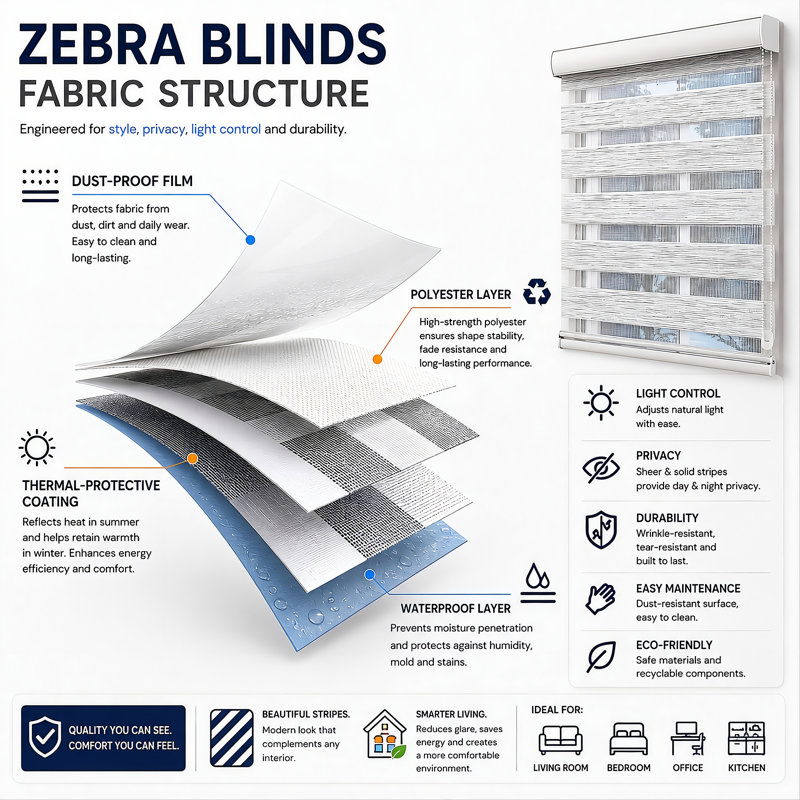 Zebra Blinds for Indoor Windows Roller Shade, 77"W x 78"L, Gris