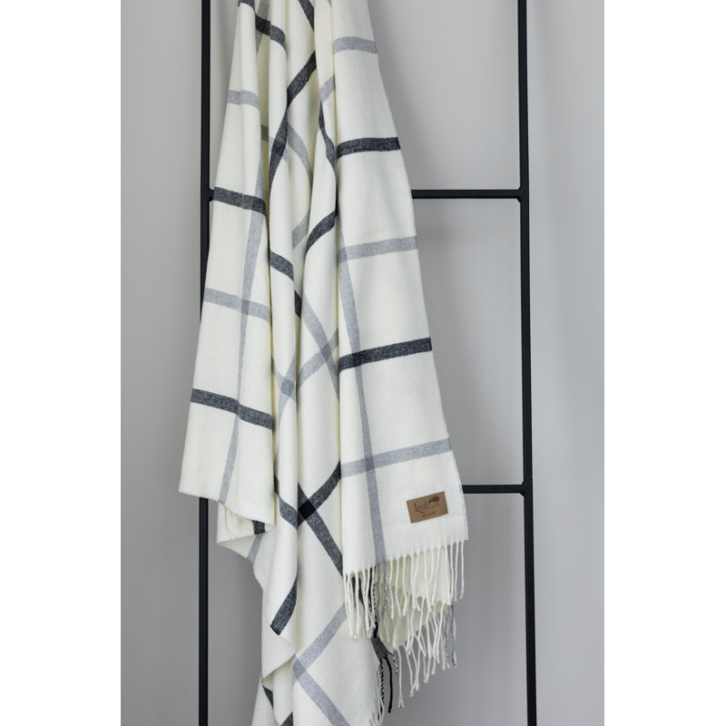 Tattersall Plaid Throw, Light Gray/Graphite