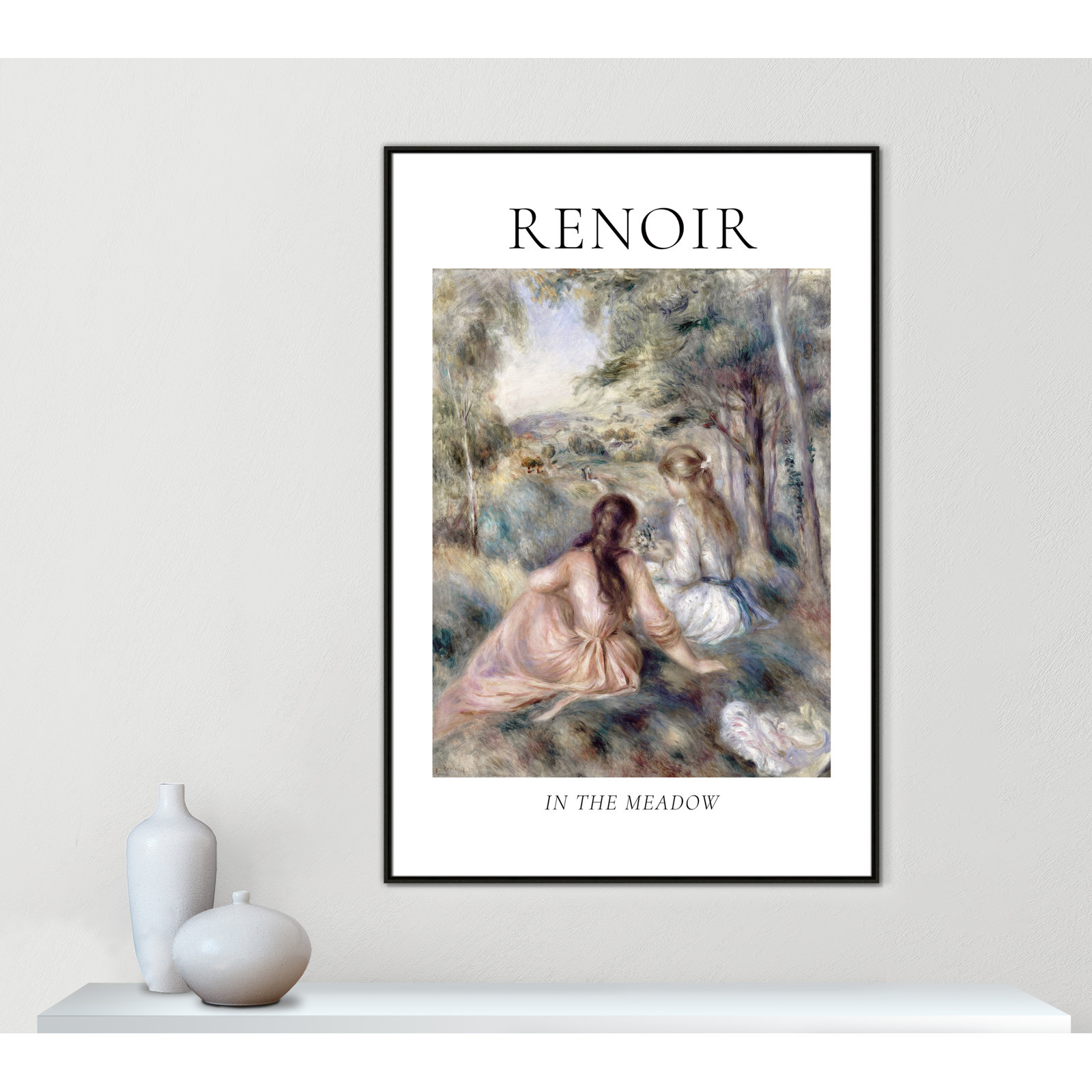 Old Masters Collection "In the Meadow" Print, Espresso Floater Frame, No, 61.5" H x 41.5" W x 2" D