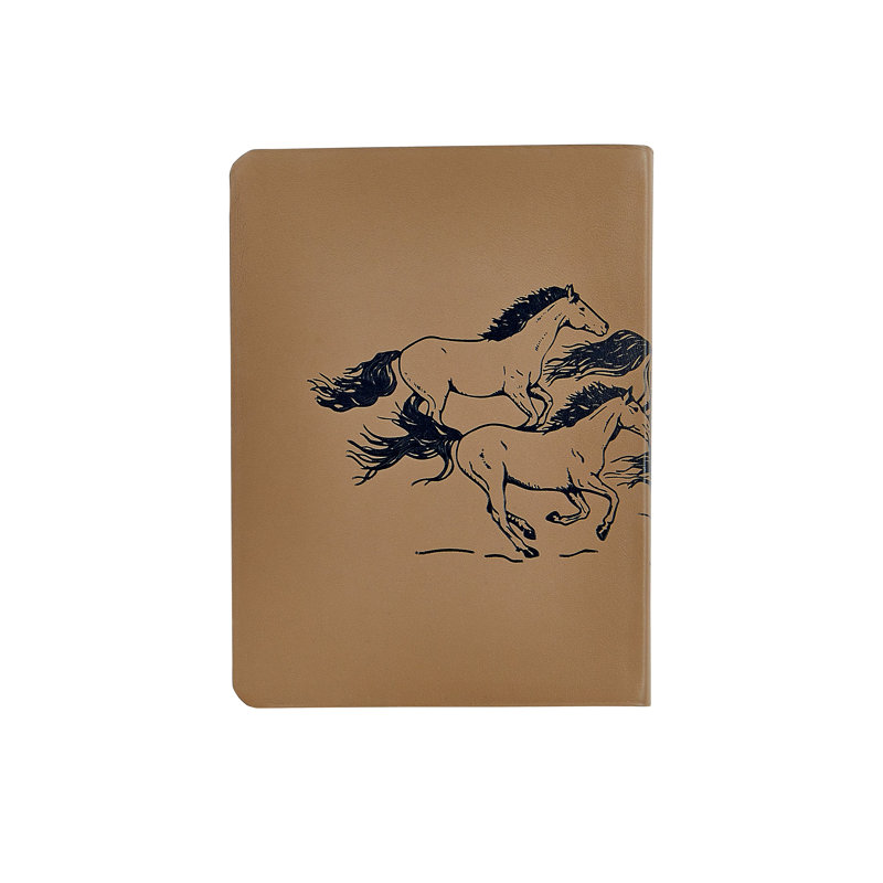 Running Horses Leather Journal, Taupe