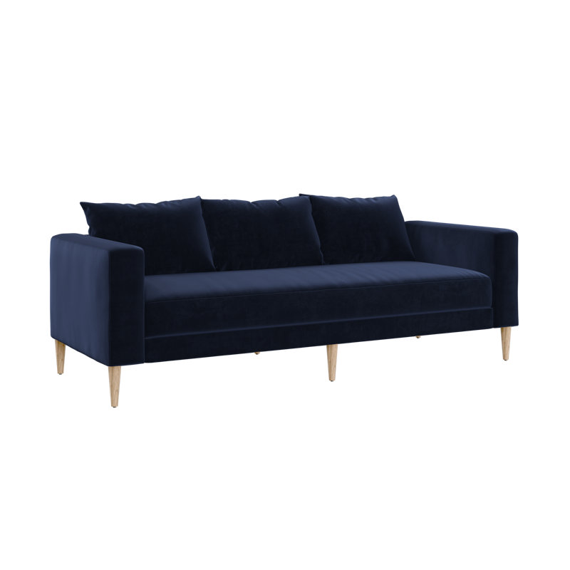 Canapé Essential, Indigo Recycled Velvet, Natural