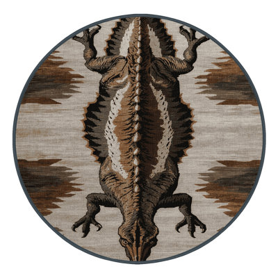 Tapis brun dinosaures lavable à la machine