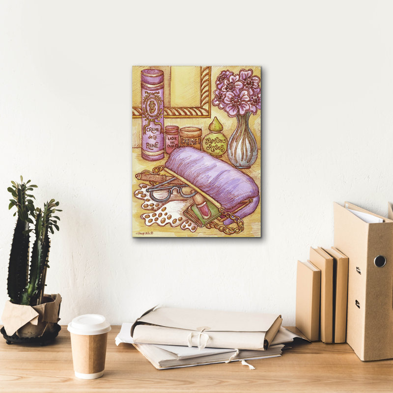 «Tablette avec pochette» par Andrea Strongwater, art mural sur toile, 18 po x 26 po, H 16 po x l 12 po x P 0,75 po