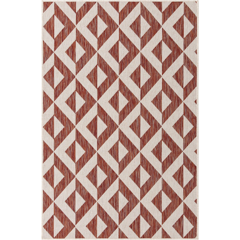 Outdoor Destiny Area Rug Wine Color, Rectangle 4' x 6'