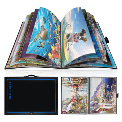 Très grand classeur de casse-tête - Dossier de rangement compact pour 1000 à 1500 pièces, pouvant contenir 20 casse-têtes, pochettes pour films HD, cadeau d'anniversaire pour maman et grand-mère