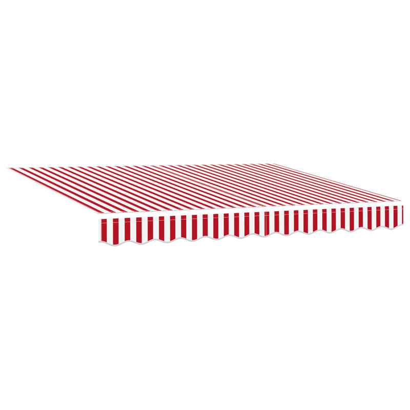 Brayden Studio Retractable Patio Awning, 300 cm W x 250 cm D, Red/White Striped