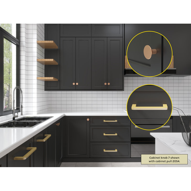 Rectangular Cabinet Pull, Satin Brass, 6 1/2"