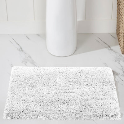 Better Trends 100% Polyester Bath Rug TPR Backing Bathroom Rug White
