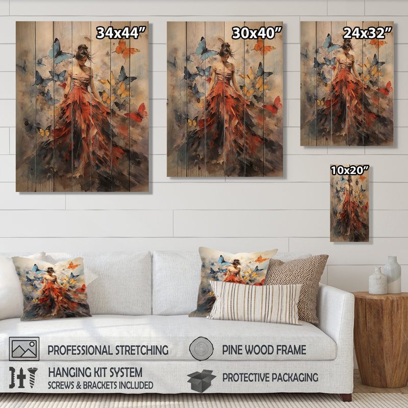 Ermont - Décoration murale animaux sur bois de pin naturel, H 32 po x l 24 po
