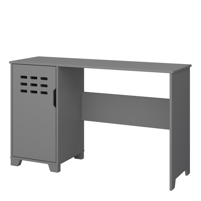 Schwarz 123Cm W Rectangle Computer Desk with Cabinet, Grey