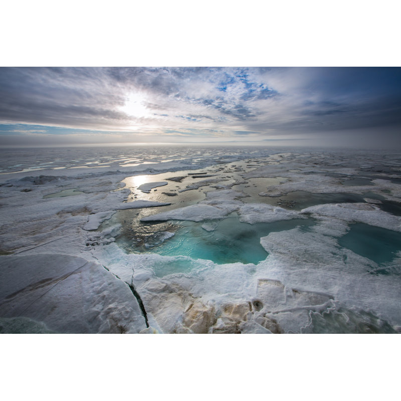 Arctic ocean against sunset Wall Art on Canvas, 20cm H x 30cm W