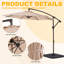 Parasol en porte-à-faux décalé en acier avec manivelle 120 po Haque-1821059799-1848393006