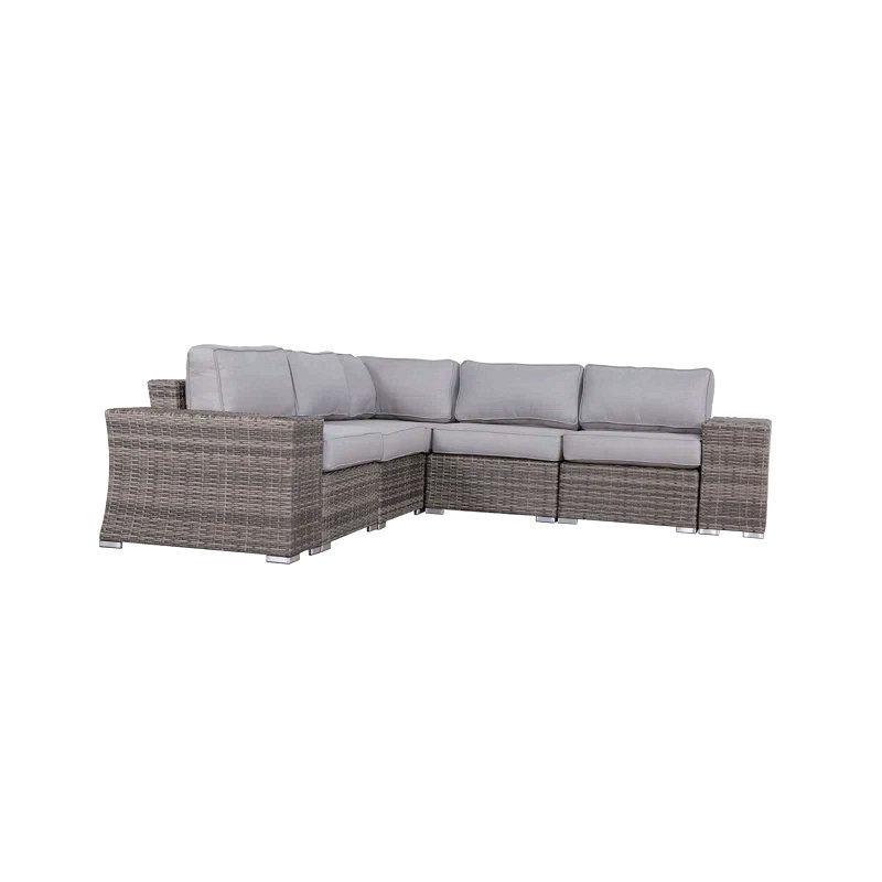 Ensemble de canapé modulaire en rotin 7 pièces avec coussins - assemblé 7 pièces