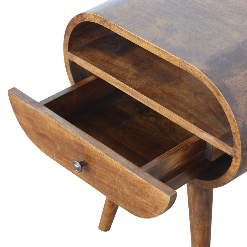 Martha 47cm W Solid Wood Bedside Table, Chestnut