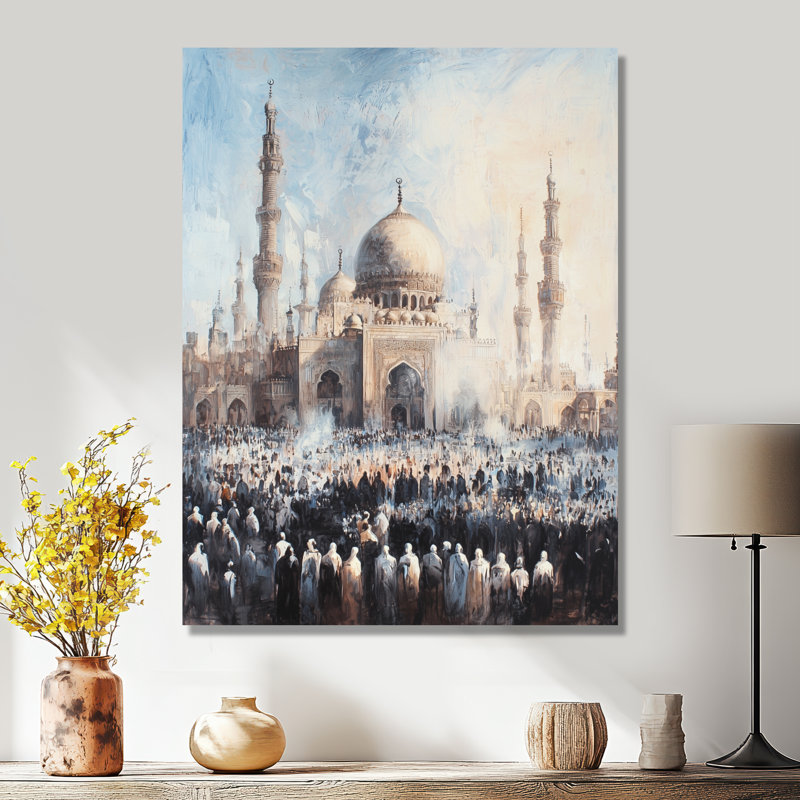 «Prayer Time Cairo Égypte II», décoration murale en métal, impression traditionnelle, H 32 po x l 24 po x P 0,84 po