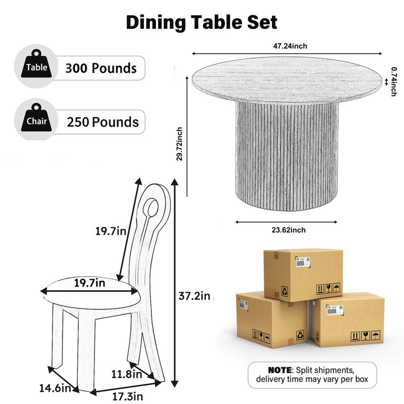 47.24 inch MDF Dining Table Set, 5
