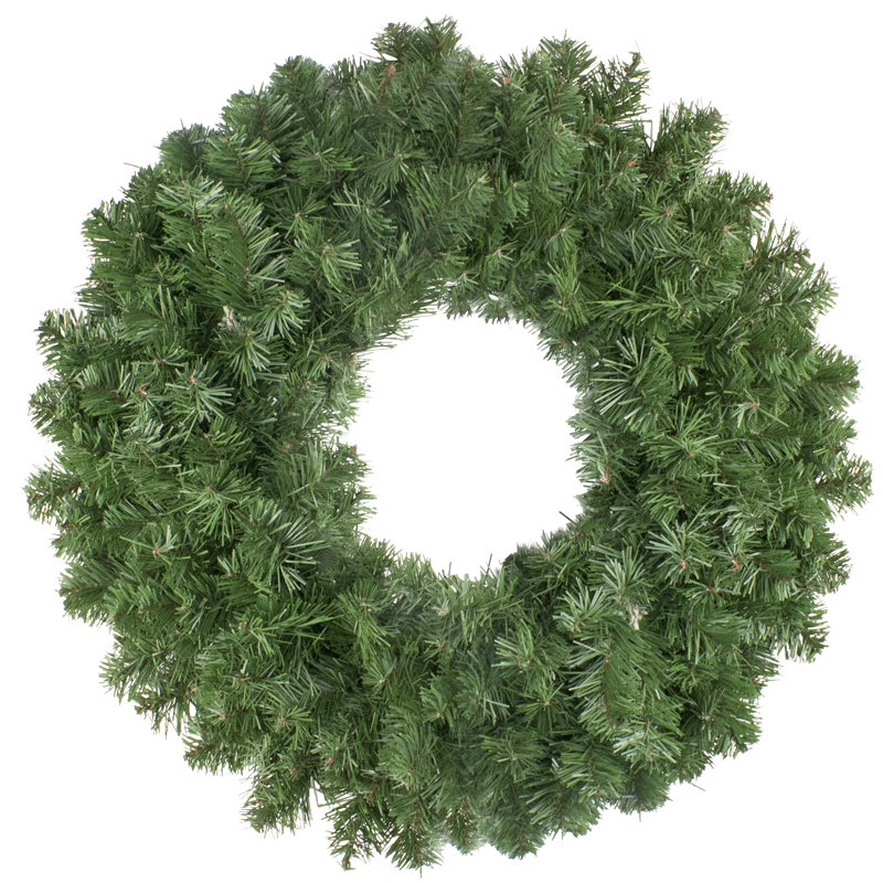 Couronne de Noël artificielle non éclairée, H 4 po x l 24 po x P 24 po, Vert