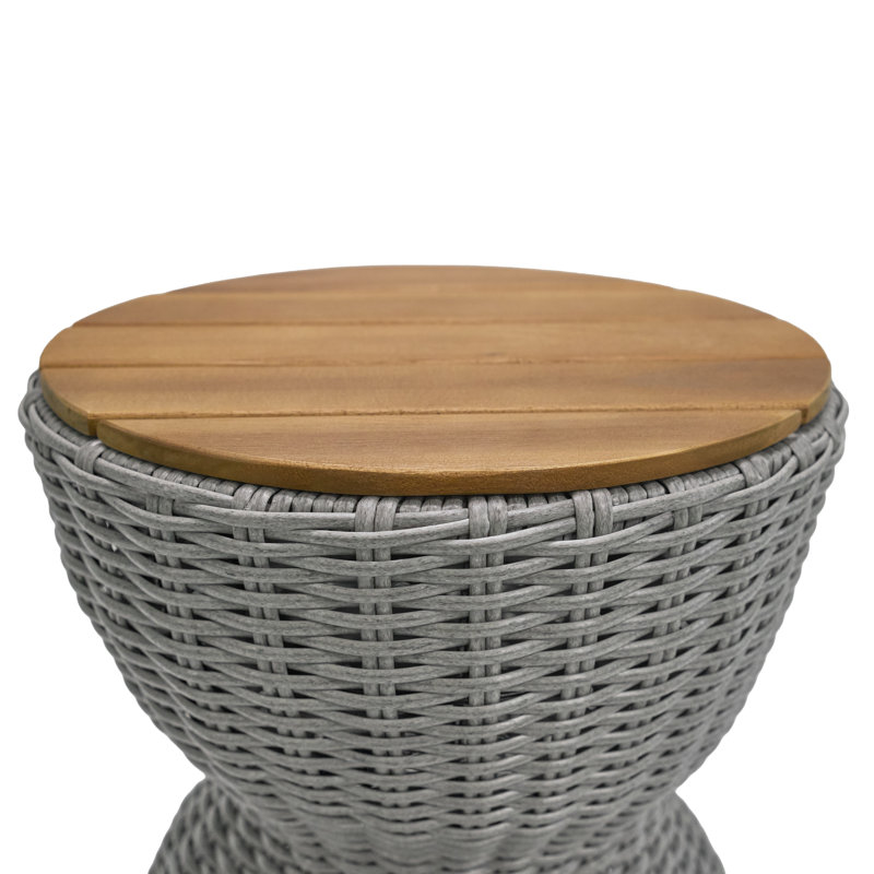 Table d'appoint d'extérieur 15,25 "Modern Coastal, Osier gris