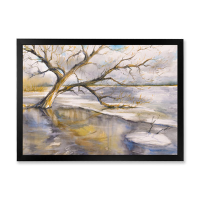 Arbre près de la rivière - peinture sur toile