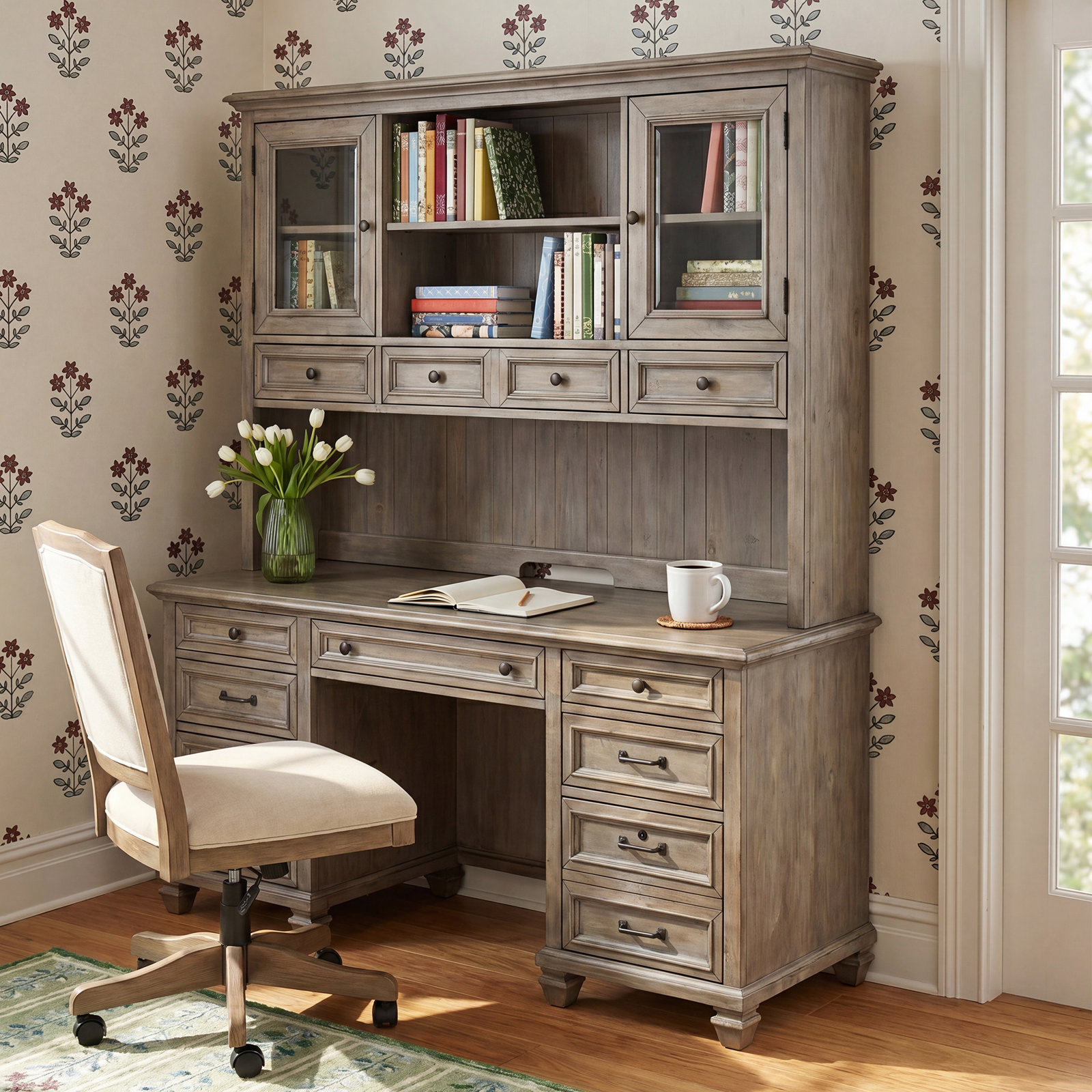 Kerey Credenza Desk, Dove Tail Gray