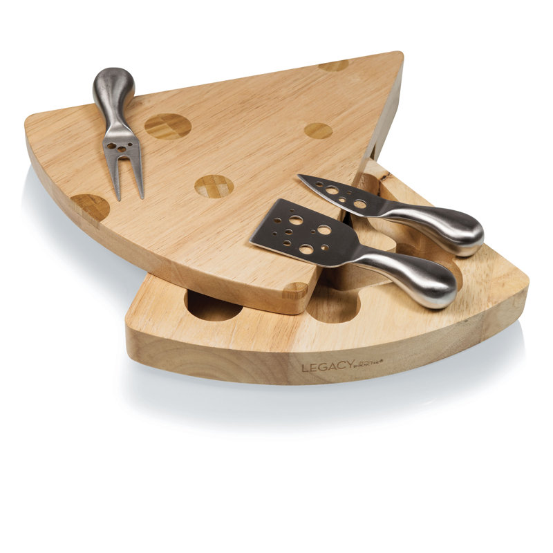 Swiss Cheese Shaped Parawood and Bamboo Cutting Board Set