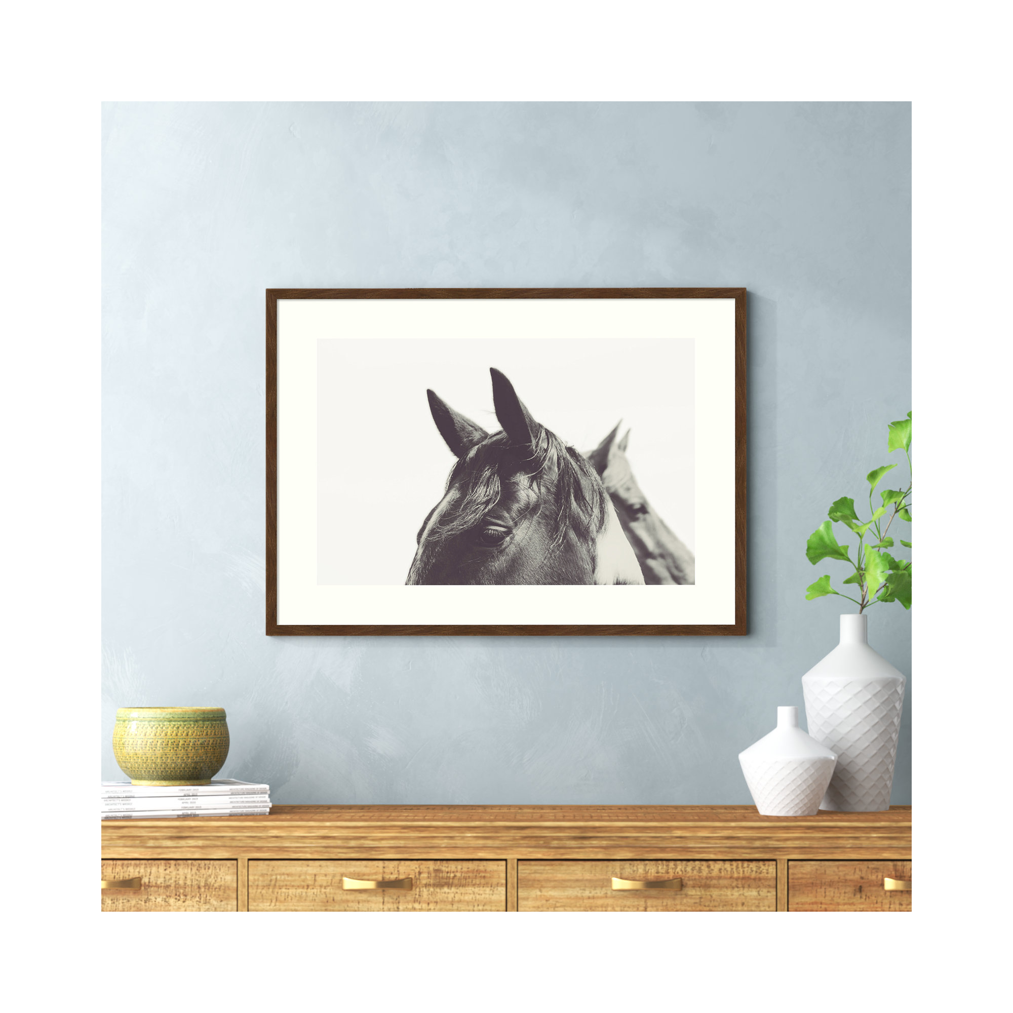 Partner by Emiko And Mark Franzen, Brown Framed Paper, 29" H x 41" W x 1.5" D