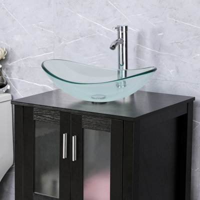 21" Stained Glass Bathroom Vessel Sink