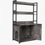 Large Cat Litter Box Enclosure With Shelf Storage, Hidden Cat Washroom Furniture, Wooden Cat House With Scratch Pad, Sturdy Indoor Cat Cabinet With 2 Doors(Grey)