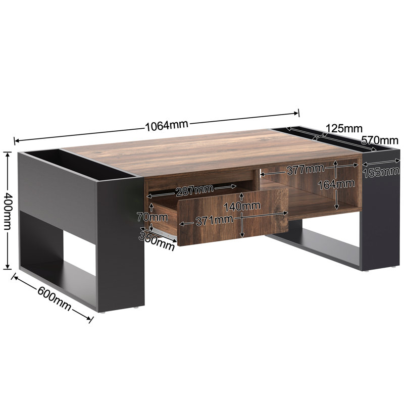 Adeliah Sled Coffee Table with Storage
