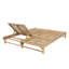 Chaise longue double en bois d'acacia Lioressa Modern Coastal avec dossiers réglables pour patio