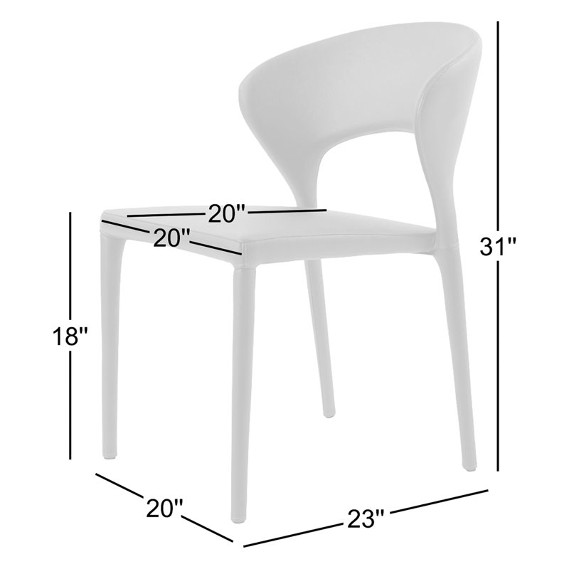 Chaise d'appoint empilable Prada, Similicuir os