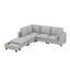 Ensemble de canapé modulaire moderne en chenille en U de 90 po, canapé modulaire avec repose-pieds mobile, table basse avec dispositifs de chargement cachés-779820714