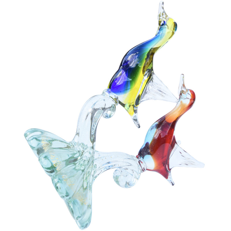 Barbini Murano Sommerso Handmade Glass Animals Hourglass