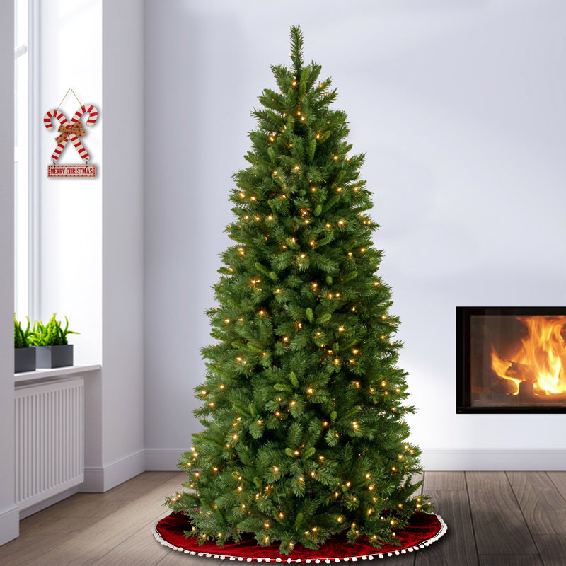 7.5ft. Lehigh Valley Slim Pine Tree with Dual Color LED Lights