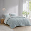Ensemble d'édredon en jacquard de coton 3 pièces turquoise-127671254